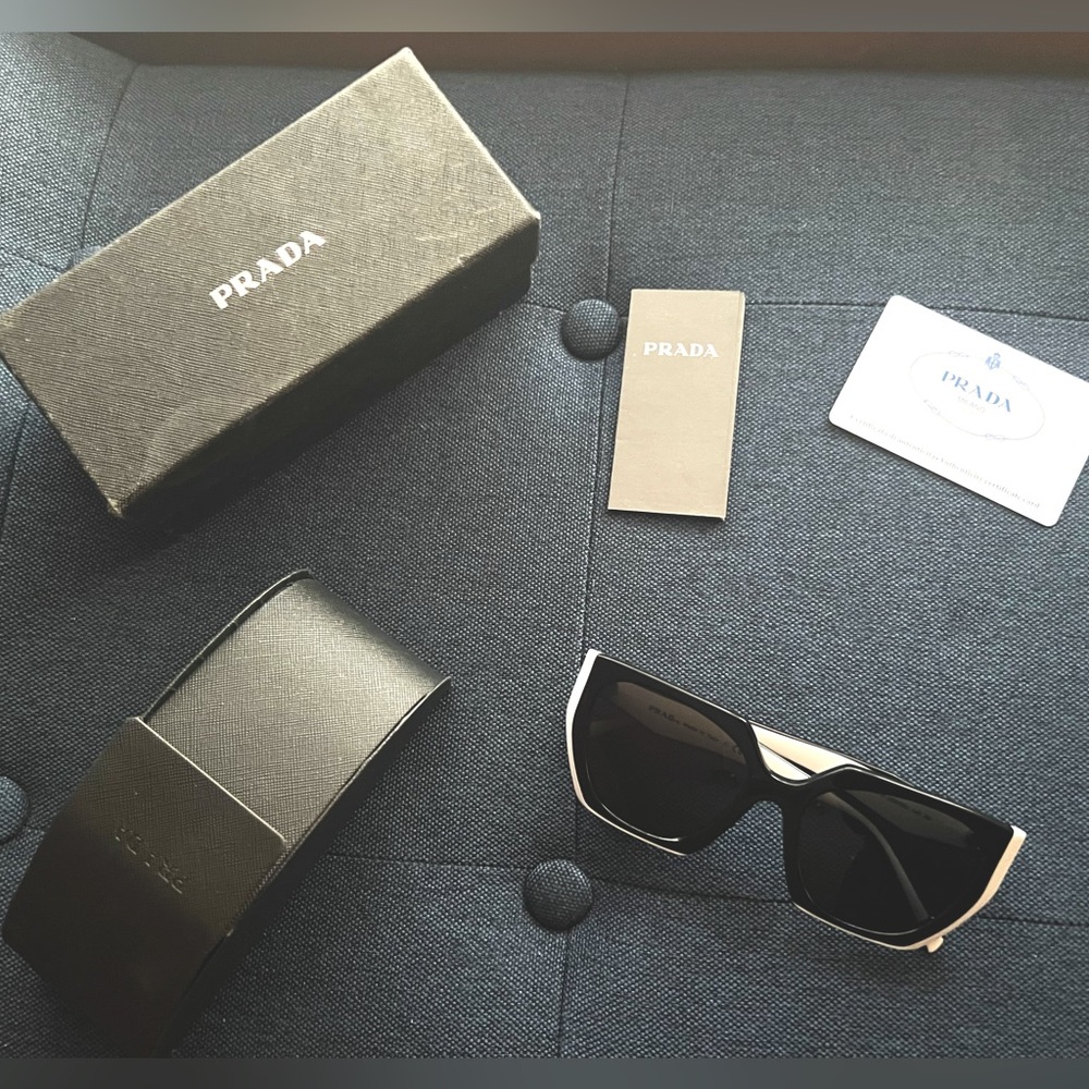 PRADA PR 15WS 09Q5S0 145mm Frame Rectangular Sunglasses